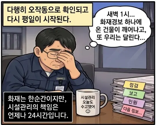 새벽 1시에 화재경보 ㅜㅜ 4컷