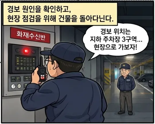 새벽 1시에 화재경보 ㅜㅜ 3컷
